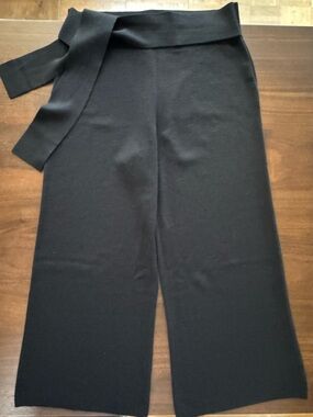 MOTH by ANTHROPOLOGIE WOOL BLEND SWEATER PANTS SOFT PULL ON BLACK S ≈fits M or L